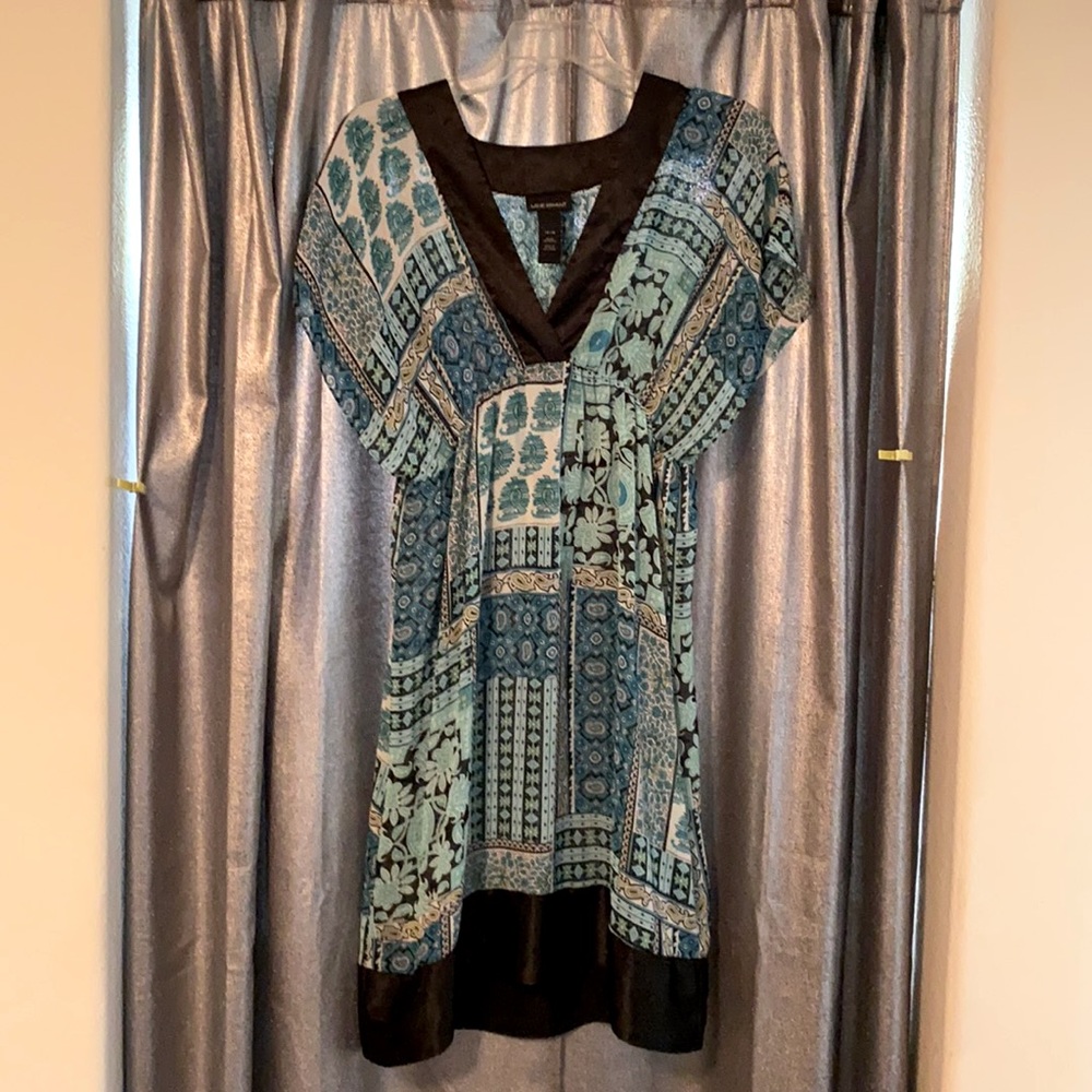 Multi color patterned sheer dress